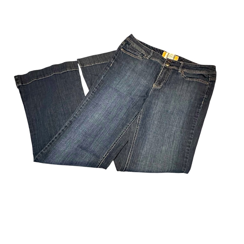 White House Black Market Blanc Dark Blue Denim WideLeg  size 8r